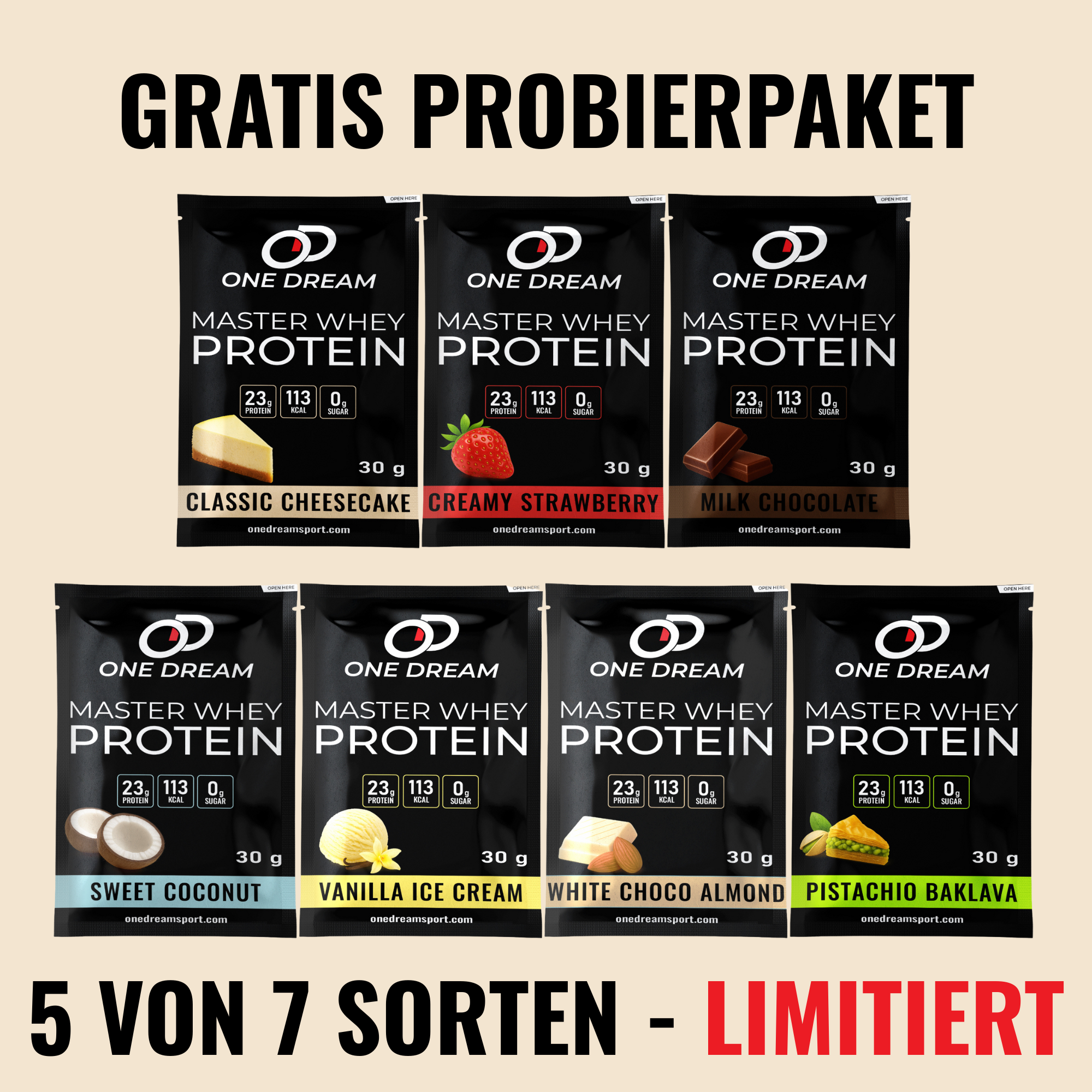 Gratis 5er Proben-Set – Master Whey Protein