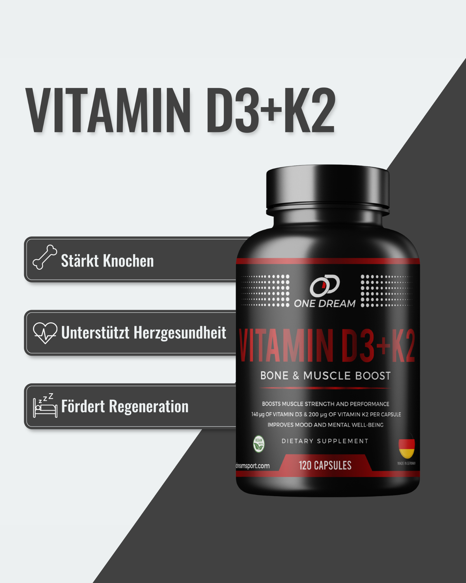 Vitamin D3+K2 capsules